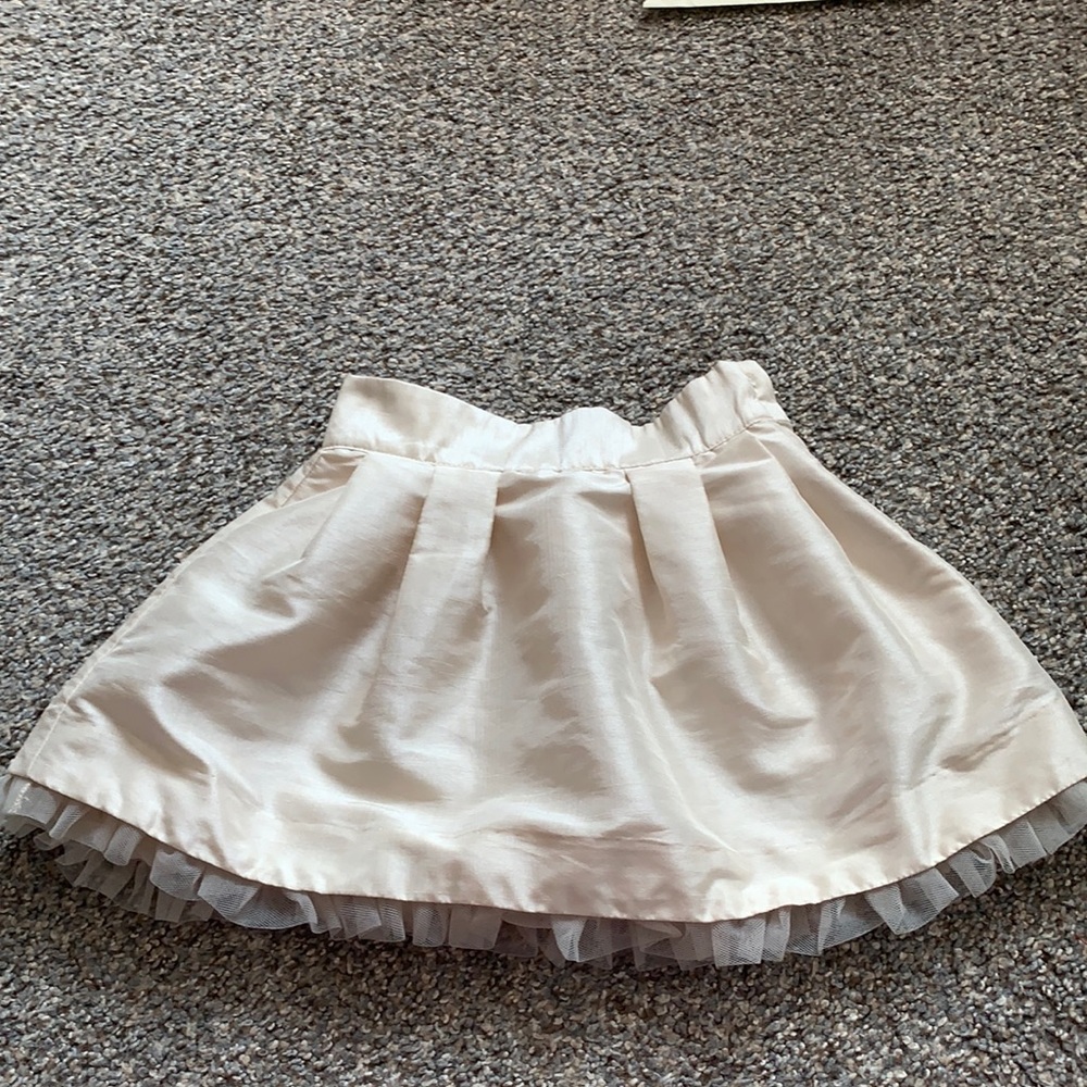Janie & Jack Cream Skirt with tulle lining